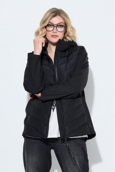 Ulla Popken 849472 Quiltet jakke Sort - Jakker - Dame jakker i store størrelser