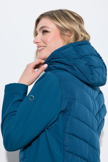 Ulla Popken 849472 Quiltet jakke Petrol - Jakker - Dame jakker i store størrelser