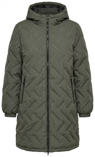 Ulla Popken 849552 Vatteret frakke Olivengrøn - Frakker - Frakker i store størrelser