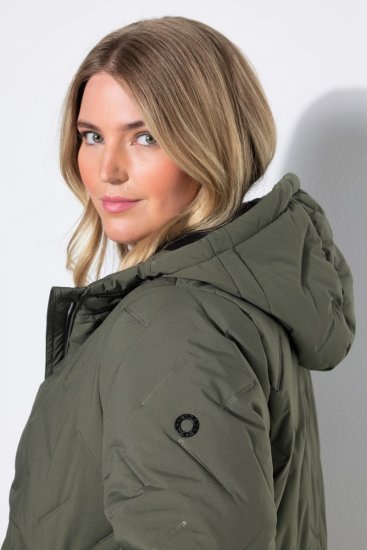 Ulla Popken 849552 Vatteret frakke Olivengrøn - Frakker - Frakker i store størrelser