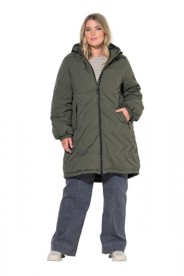 Ulla Popken 849552 Vatteret frakke Olivengrøn - Frakker - Frakker i store størrelser