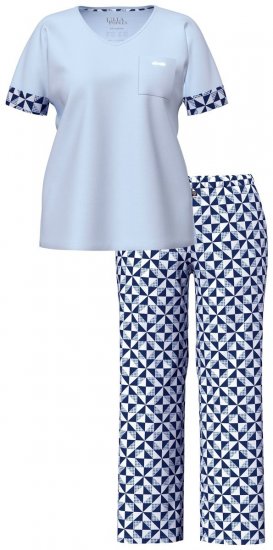 Ulla Popken 849850 Ternet pyjamas Lyseblå - Pyjama/Loungewear - 