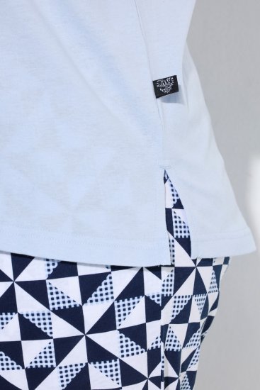Ulla Popken 849850 Ternet pyjamas Lyseblå - Pyjama/Loungewear - 