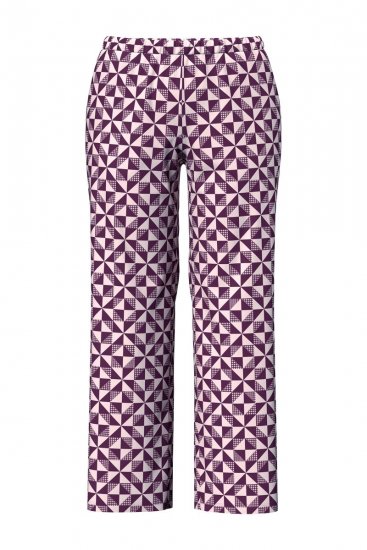 Ulla Popken 849850 Ternet pyjamas Bærrød - Pyjama/Loungewear - 