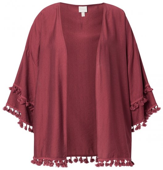 Ulla Popken 849860 Kimono Rustrød - Cardigans - Cardigans i store størrelser