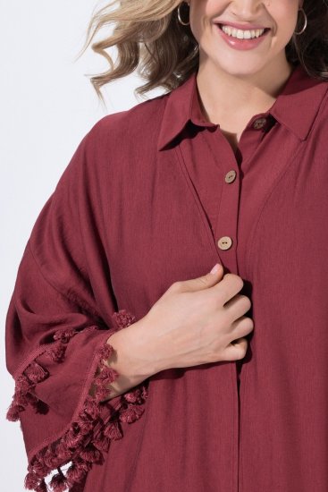 Ulla Popken 849860 Kimono Rustrød - Cardigans - Cardigans i store størrelser