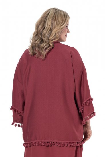 Ulla Popken 849860 Kimono Rustrød - Cardigans - Cardigans i store størrelser