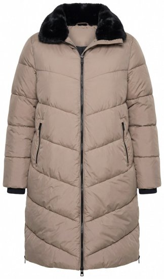 Ulla Popken 850041 Vatteret frakke Taupe - Frakker - Frakker i store størrelser
