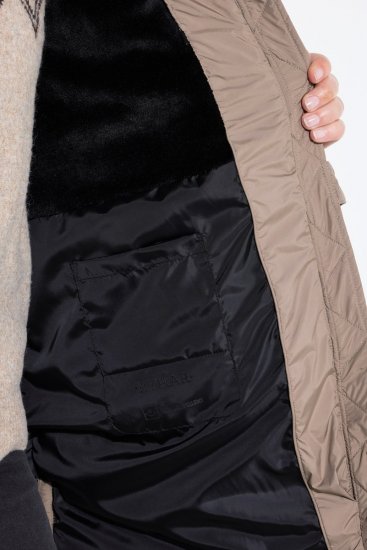 Ulla Popken 850041 Vatteret frakke Taupe - Frakker - Frakker i store størrelser