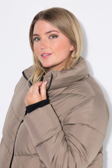 Ulla Popken 850041 Vatteret frakke Taupe - Frakker - Frakker i store størrelser