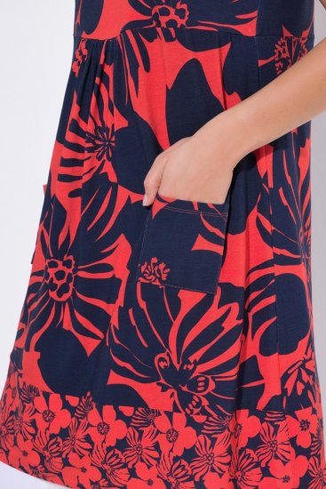 Ulla Popken 850175 Mønstret jerseykjole Koral - Jerseykjoler - 