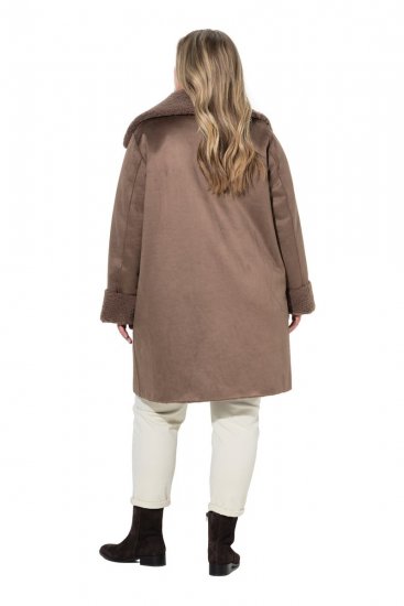 Ulla Popken 850251 Teddyfrakke Lysebrun - Frakker - Frakker i store størrelser