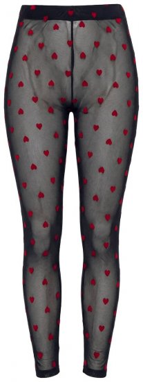 Ulla Popken 850264 Mønstrede strømpeleggings Sort - Strømpebukser & strømper - 