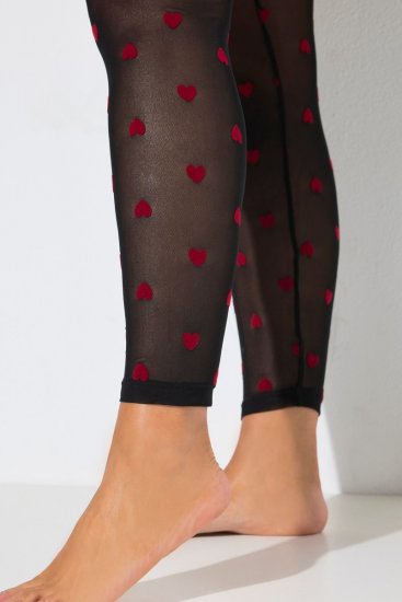 Ulla Popken 850264 Mønstrede strømpeleggings Sort - Strømpebukser & strømper - 