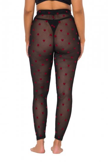 Ulla Popken 850264 Mønstrede strømpeleggings Sort - Strømpebukser & strømper - 