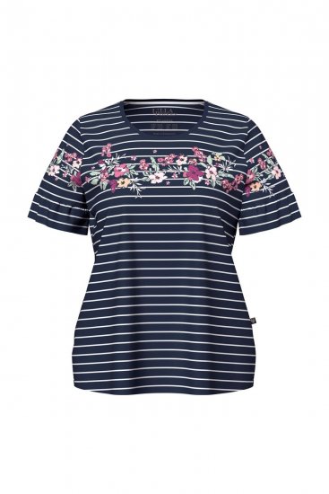 Ulla Popken 850403 Blomstret pyjamas Mørkeblå - Pyjama/Loungewear - 