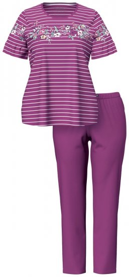 Ulla Popken 850403 Blomstret pyjamas Violet - Pyjama/Loungewear - 