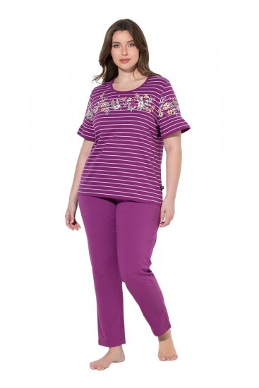 Ulla Popken 850403 Blomstret pyjamas Violet - Pyjama/Loungewear - 