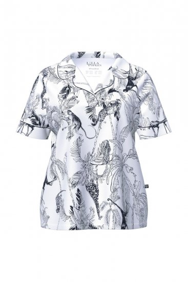Ulla Popken 850441 Mønstret pyjamas Benhvid - Pyjama/Loungewear - 