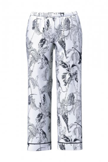 Ulla Popken 850441 Mønstret pyjamas Benhvid - Pyjama/Loungewear - 
