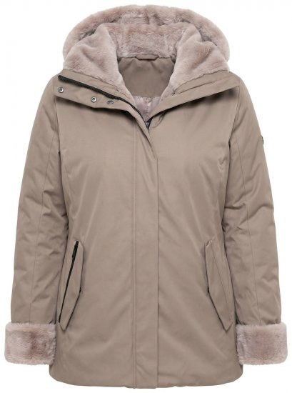 Ulla Popken 850509 Jakke i kunstpels Taupe - Jakker - Dame jakker i store størrelser
