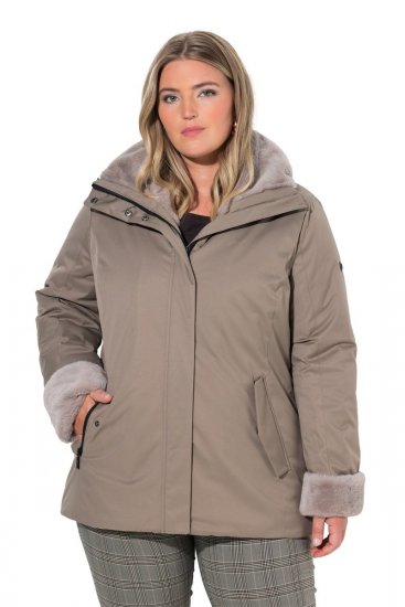 Ulla Popken 850509 Jakke i kunstpels Taupe - Jakker - Dame jakker i store størrelser