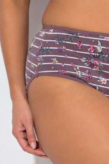 Ulla Popken 850538 Blomstrede trusser i økologisk bomuld 2-pak Brun - Trusser - 