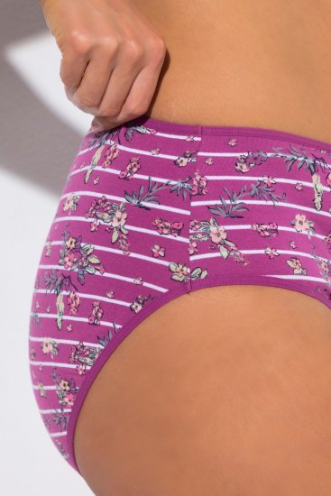 Ulla Popken 850538 Blomstrede trusser i økologisk bomuld 2-pak Violet - Trusser - 