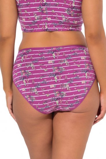 Ulla Popken 850538 Blomstrede trusser i økologisk bomuld 2-pak Violet - Trusser - 