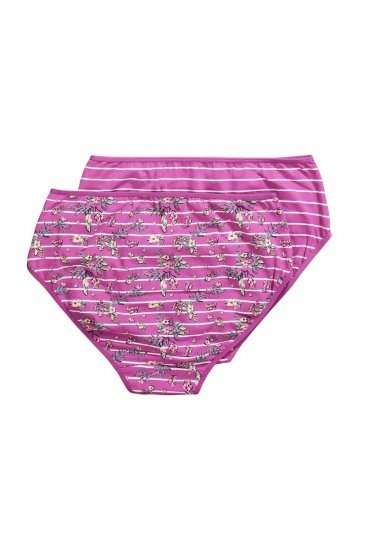 Ulla Popken 850538 Blomstrede trusser i økologisk bomuld 2-pak Violet - Trusser - 