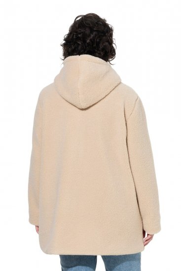 Ulla Popken 850589 Teddyjakke Benhvid - Jakker - Dame jakker i store størrelser