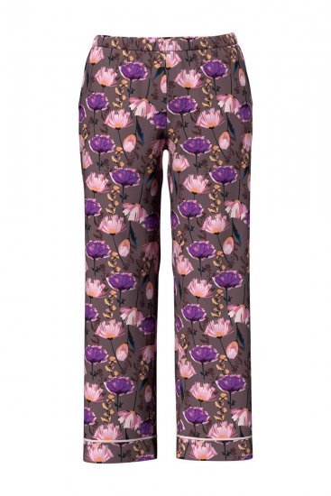Ulla Popken 850903 Blomstret pyjamas 2-pak Brun - Pyjama/Loungewear - 
