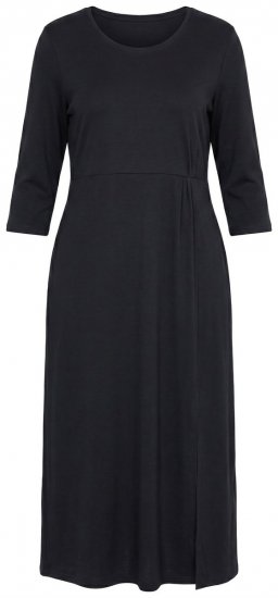 Ulla Popken 850910 Maxikjole med 3/4-ærmer Sort - Maxikjoler - Maxikjoler i plus size