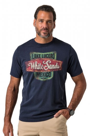 JP1880 850980 T-shirt med print i vintagelook Mørkeblå TALL - TALL T-shirts - Lange T-shirts Mænd