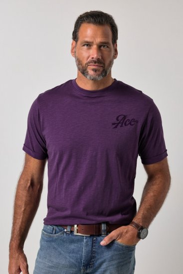 JP1880 850985 T-shirt med brystprint Mørklilla TALL - TALL T-shirts - Lange T-shirts Mænd
