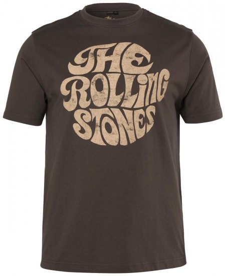 JP1880 851001 Rolling Stones Retro Logo T-shirt Hasselnød - Band T-shirts - Band T-shirts til mænd