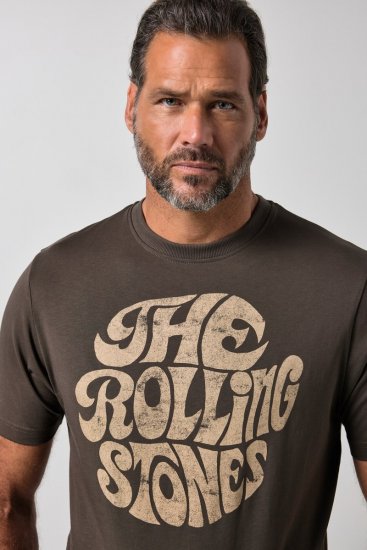 JP1880 851001 Rolling Stones Retro Logo T-shirt Hasselnød - Band T-shirts - Band T-shirts til mænd
