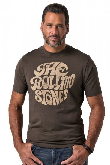 JP1880 851001 Rolling Stones Retro Logo T-shirt Hasselnød - Band T-shirts - Band T-shirts til mænd