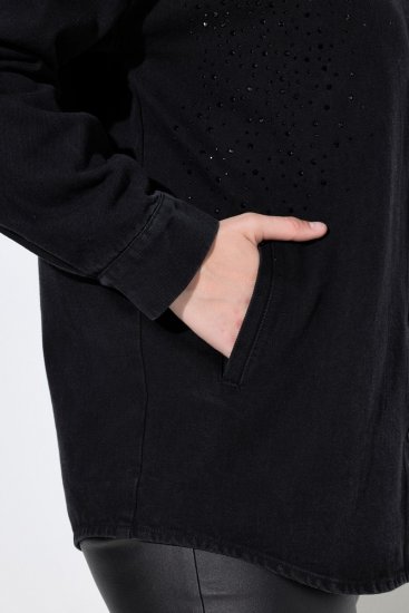 Ulla Popken 851036 Denimjakke Antracit - Jakker - Dame jakker i store størrelser