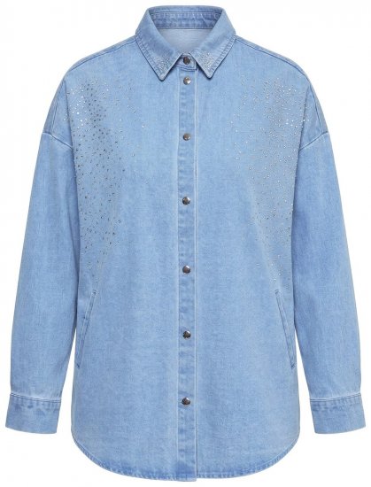 Ulla Popken 851036 Denimjakke Lyseblå - Jakker - Dame jakker i store størrelser
