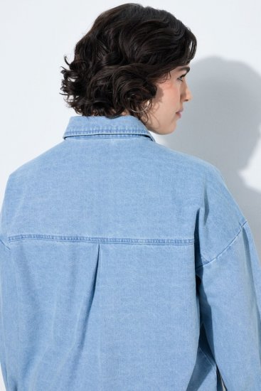 Ulla Popken 851036 Denimjakke Lyseblå - Jakker - Dame jakker i store størrelser