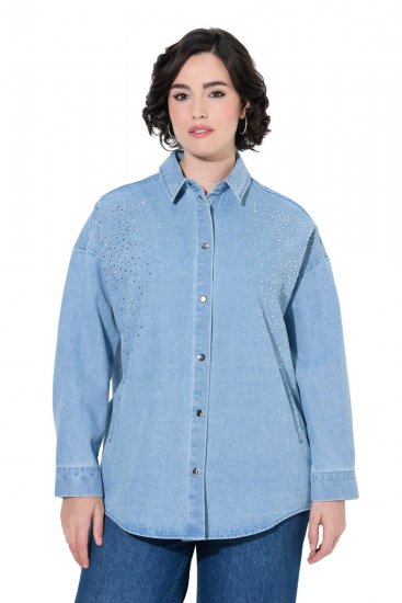 Ulla Popken 851036 Denimjakke Lyseblå - Jakker - Dame jakker i store størrelser
