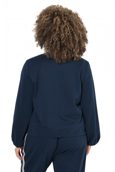 Ulla Popken 851040 Sweatjakke med lynlås Mørkeblå - Collegetrøjer - Sweatshirts til kvinder i plus size