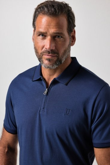 JP1880 851048 Poloshirt med lynlås Natblå TALL - TALL polotrøjer - TALL poloshirts med ekstra længde