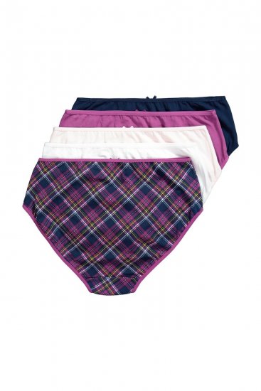 Ulla Popken 851070 Ternede trusser i økologisk bomuld 5-pak Violet - Trusser - 