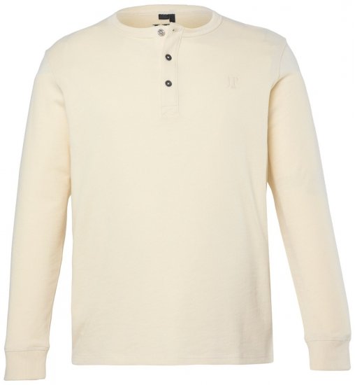 JP1880 851075 Langærmet Henley-shirt Sandgrå TALL - TALL T-shirts - Lange T-shirts Mænd