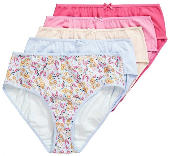 Ulla Popken 851140 Blomstrede trusser 5-pak Rosa - Trusser - 