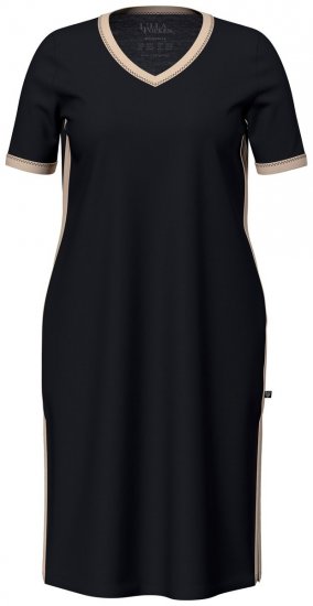 Ulla Popken 851237 Stribet natkjole Sort - Natkjoler - 