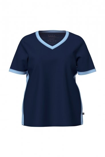 Ulla Popken 851245 Stribet pyjamas Mørkeblå - Pyjama/Loungewear - 