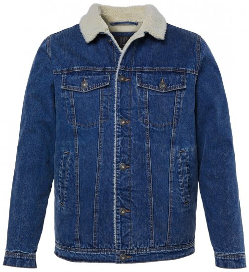 JP1880 851363 Denimjakke med teddyfor Denimblå TALL - TALL jakker - TALL jakker med ekstra længde